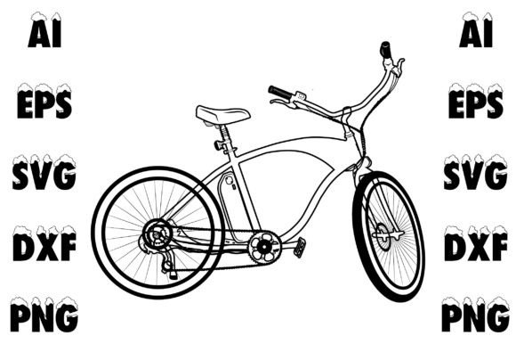 Bicycle Vector Line Art for T-Shirt Designs and Graphics