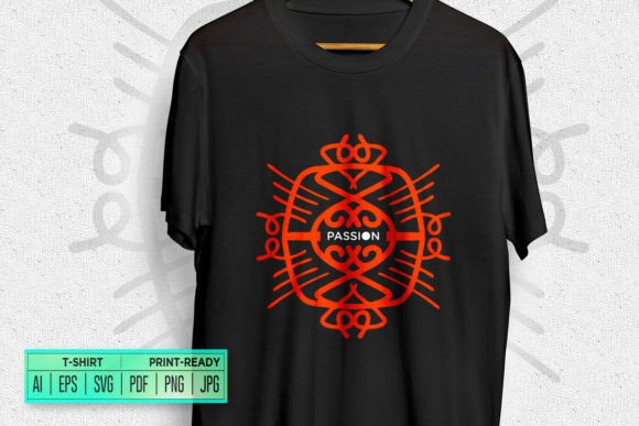 Passion Abstract Symmetric Art Design for T-Shirt Graphics