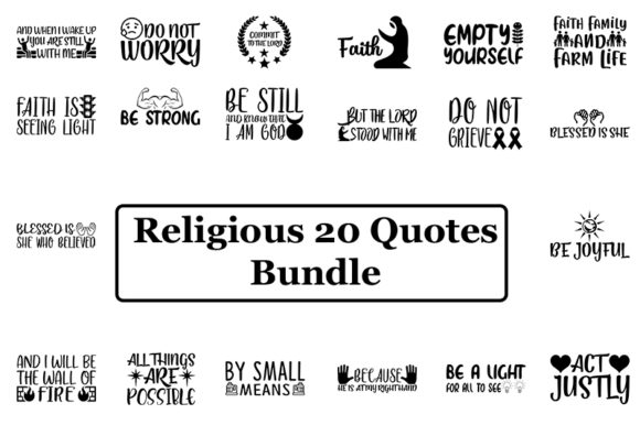 Religious 20 Quotes Bundle: Perfect for T-Shirt Designs and Graphics