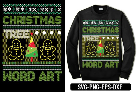 Ugly Sweater - Christmas Tree Word Art for T-Shirt Designs