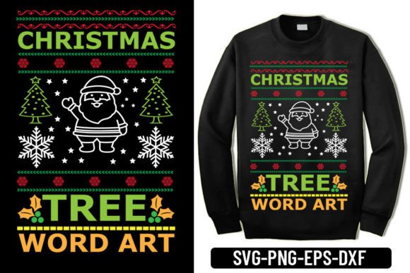 Ugly Sweater - Christmas Tree Word Art for T-Shirt Designs