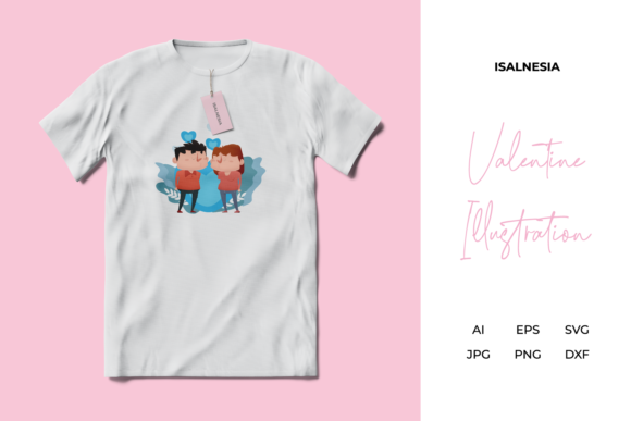 Valentine Love Couple Illustration: Perfect for T-Shirt Designs